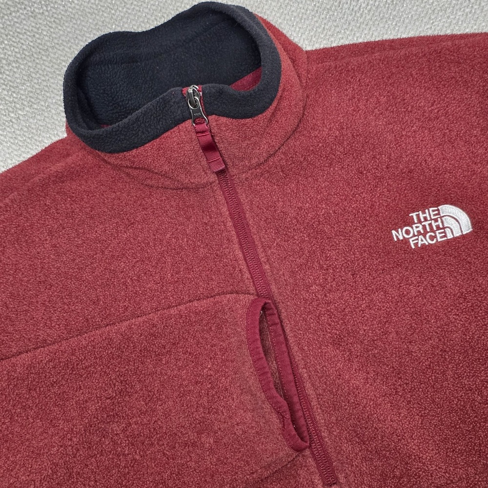 The North Face Mens M 1/4 Zip Pullover Fleece Jacket Burgundy